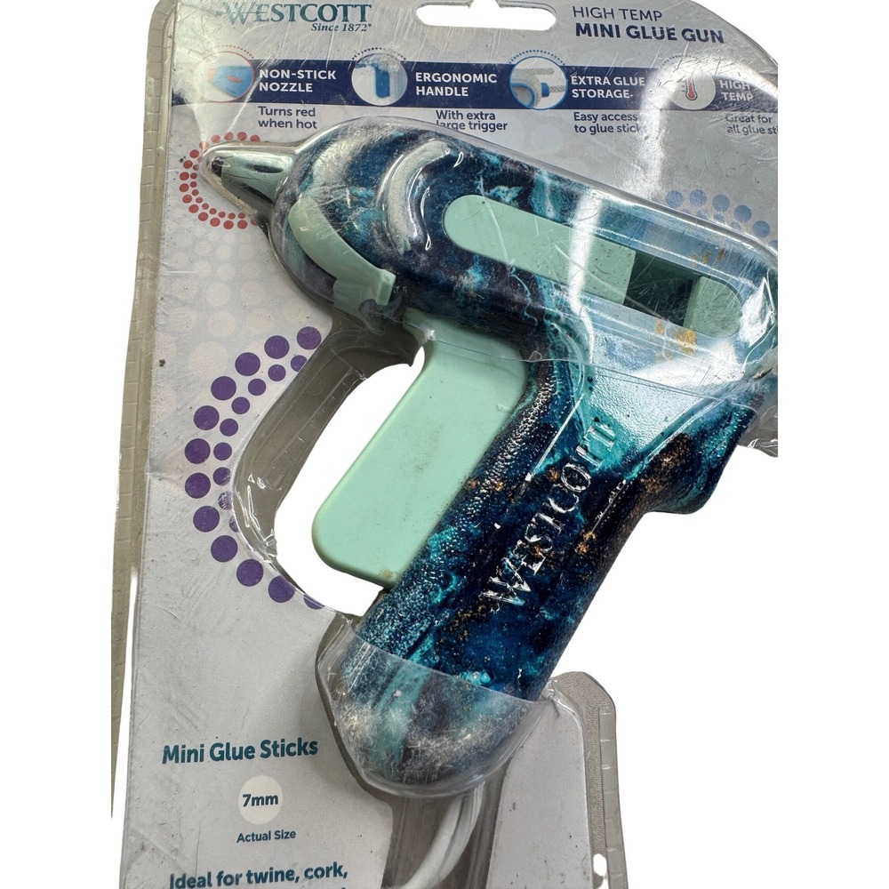 Westcott ProjectMate High Temp Mini Glue Gun Blue Marble 17582 Craft Tool NEW